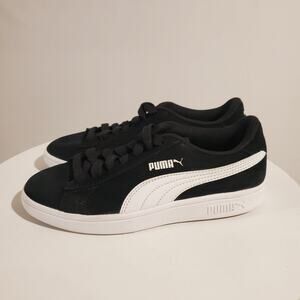 Puma Suede XL Little Kids Sneakers Size 4.5C Black White Classic Leather Shoes